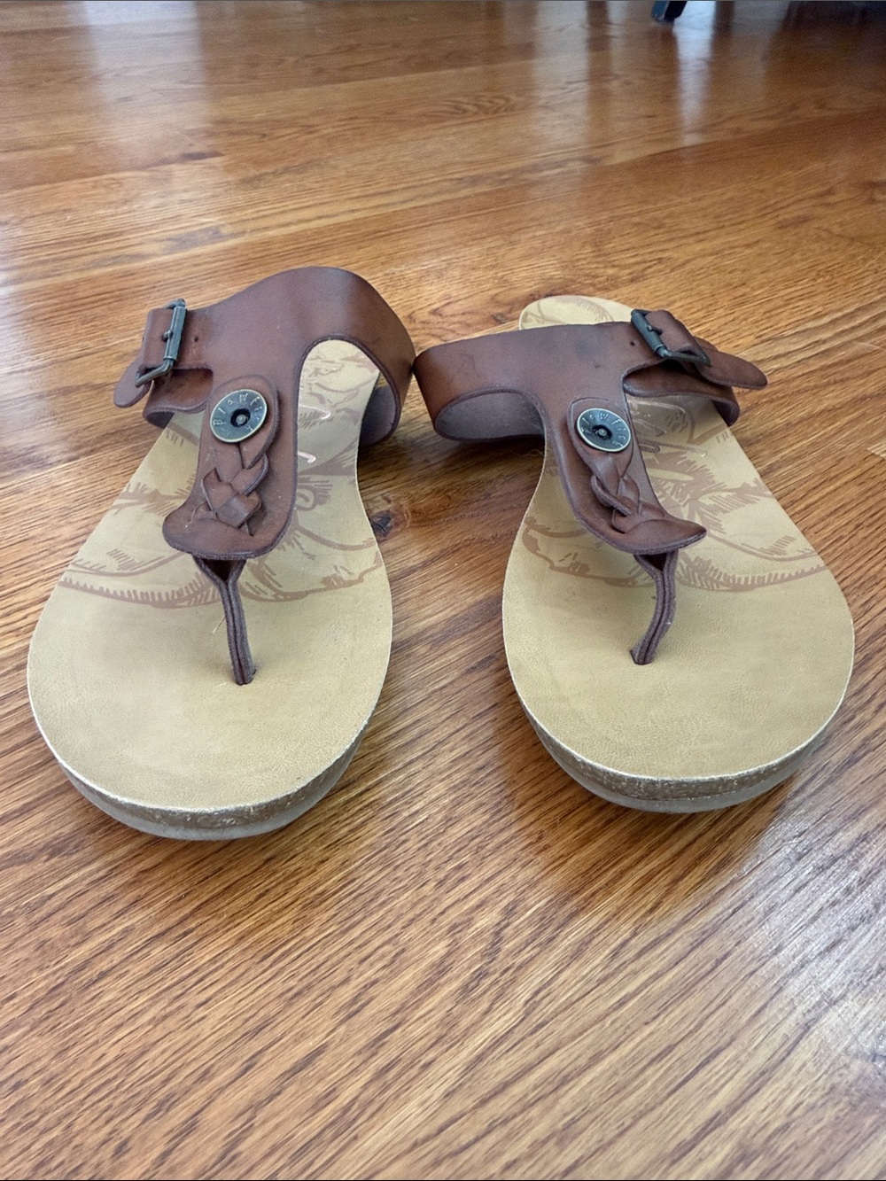 Blowfish Malibu Brown Braided T-Strap Thong Sandals Boho Women’s Size 10 - Picture 3 of 12